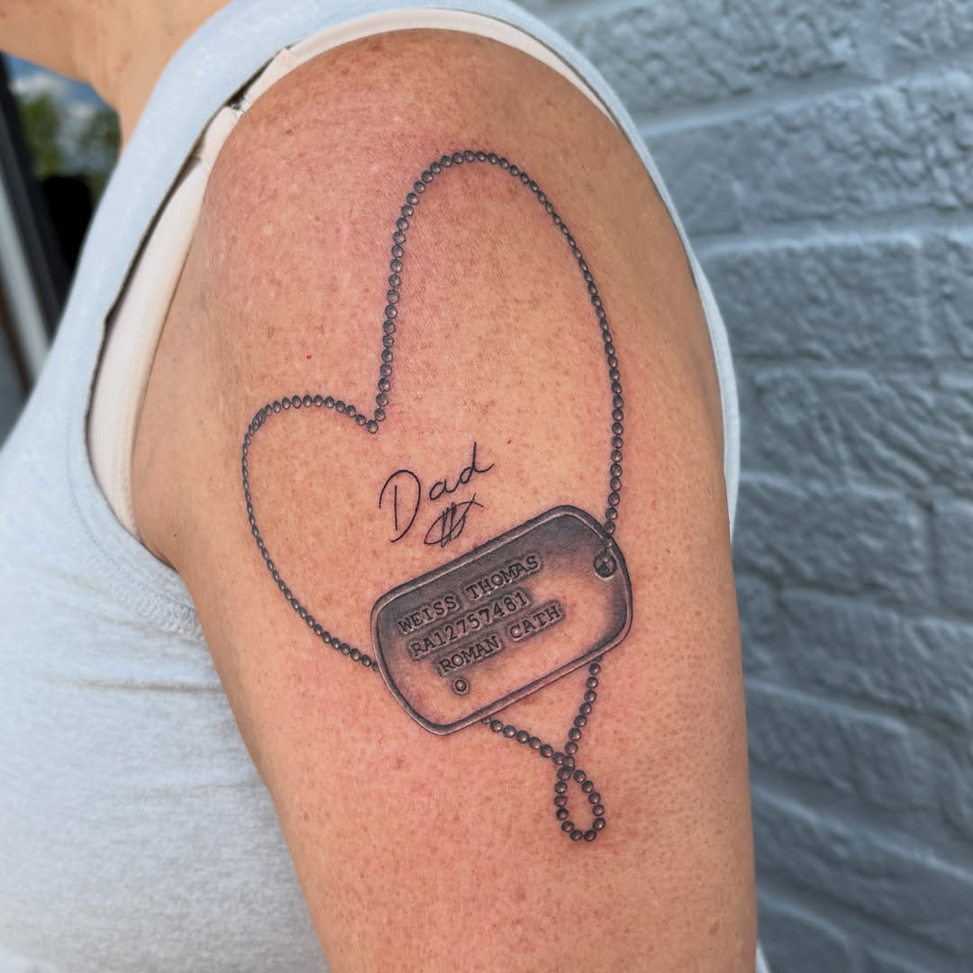 Tattoo by @dandelion.roses โ lettering_script, black_and_grey