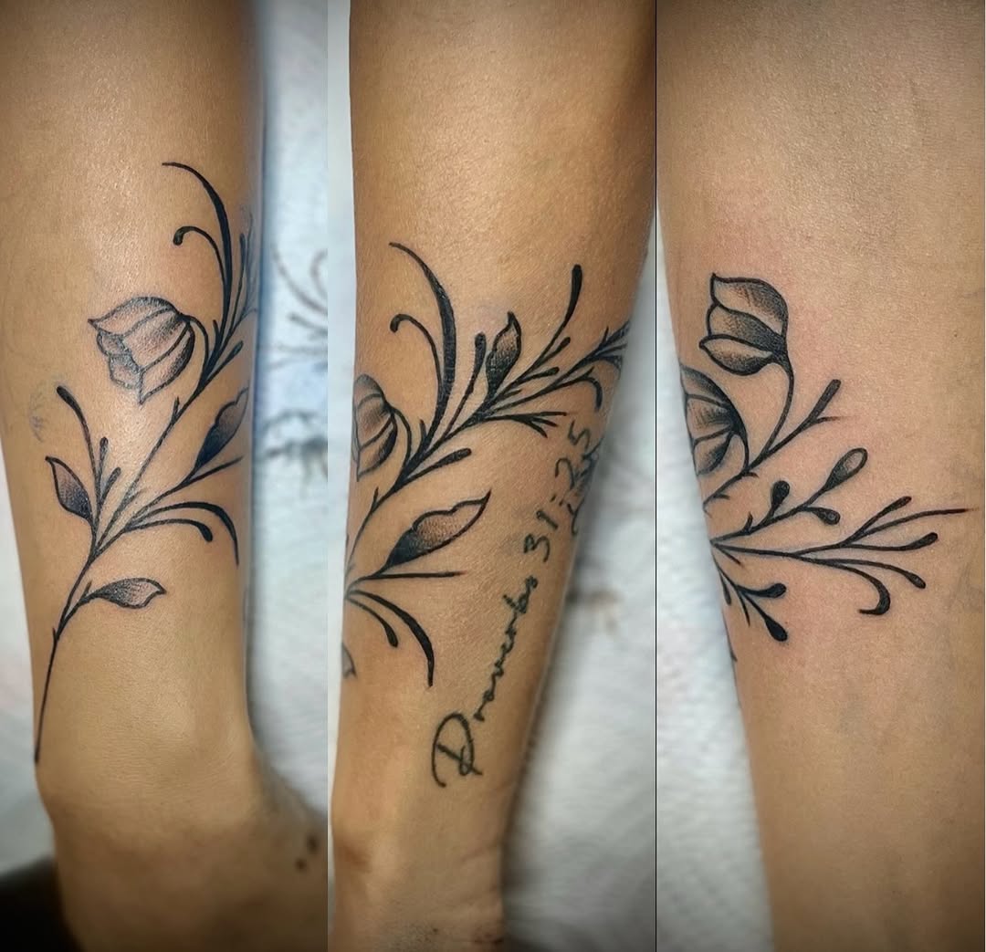 Tattoo by @cursedskintattoos β fine_line, lettering_script
