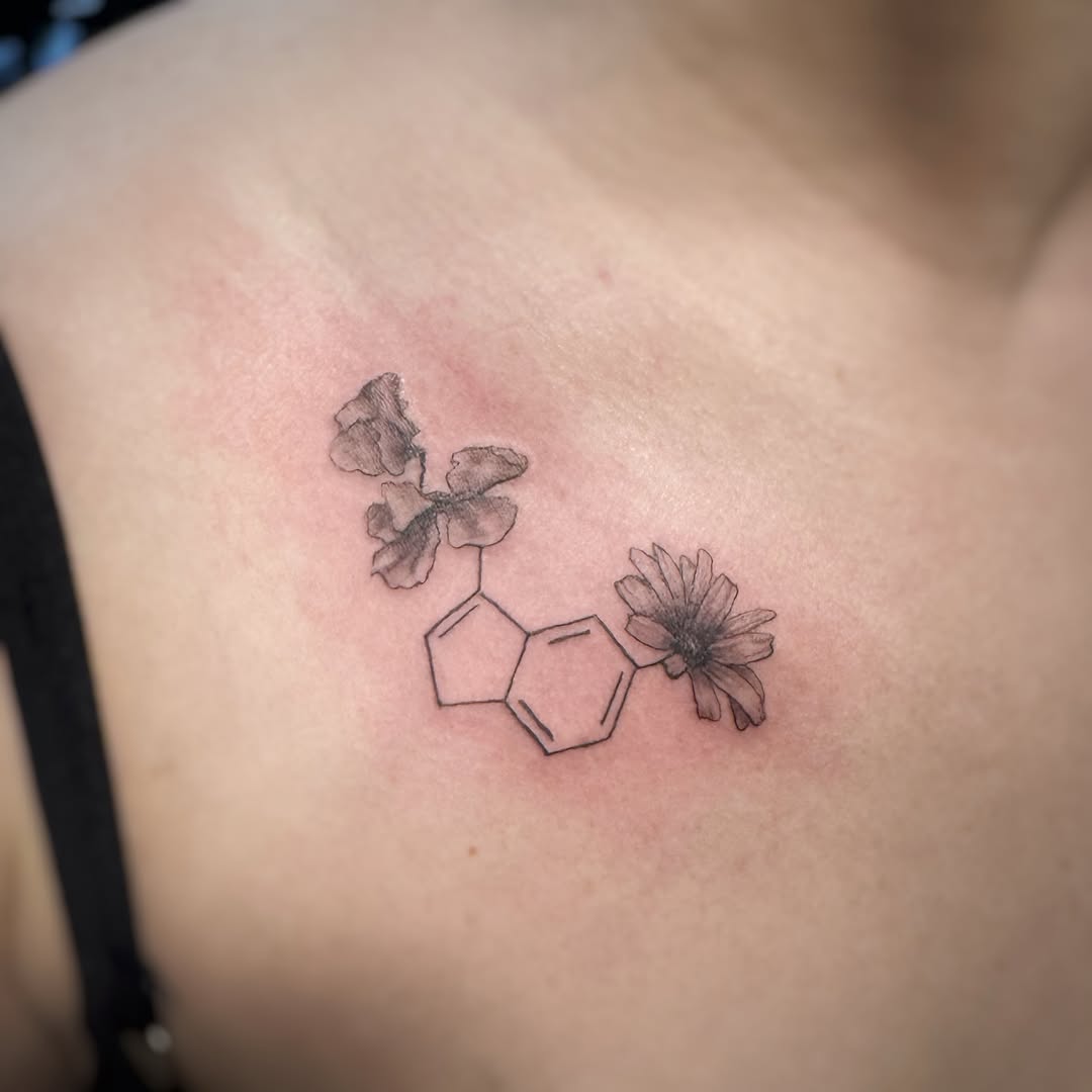 Tattoo by @emmarainetattoo — fine_line, black_and_grey