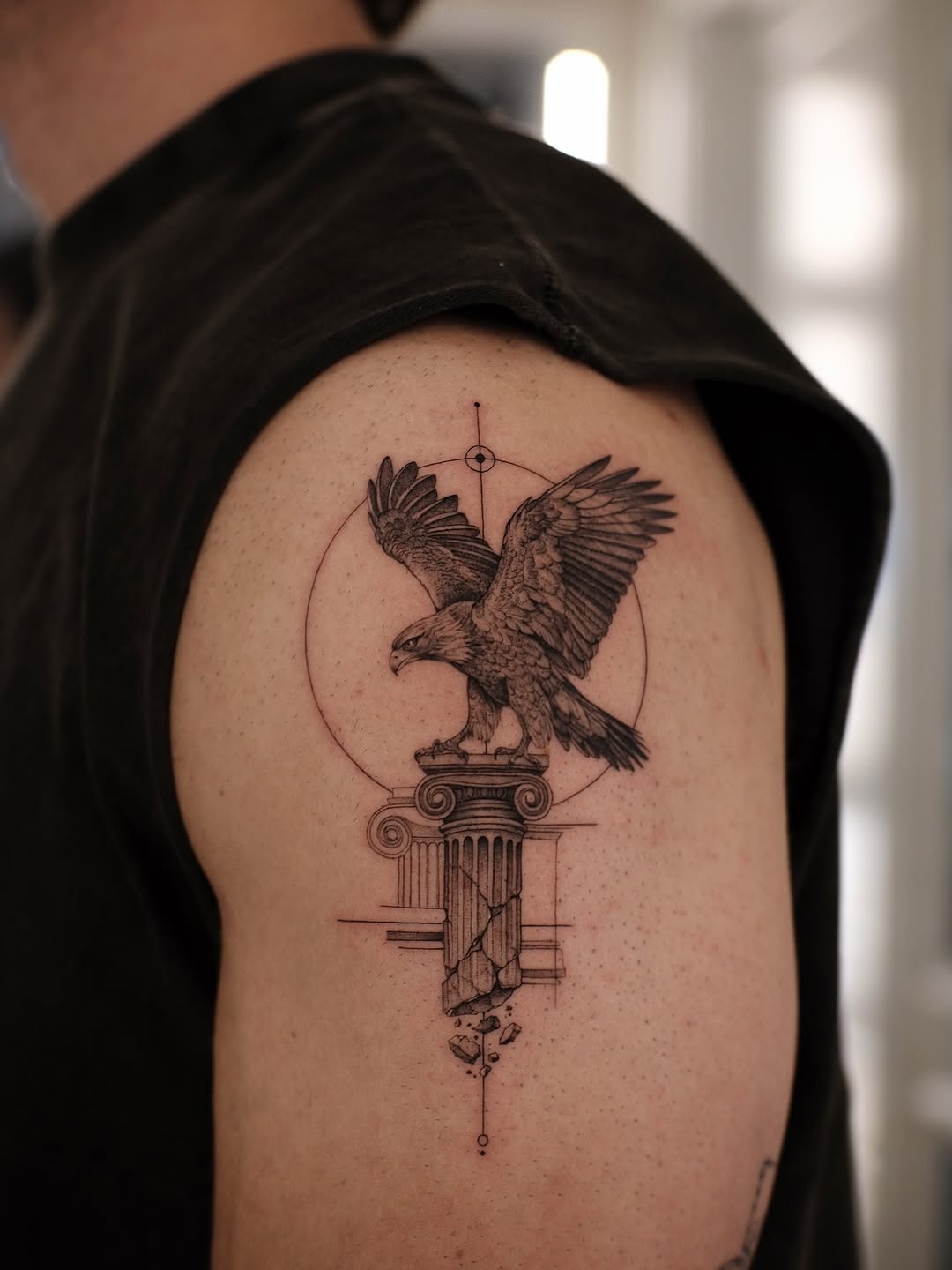Tattoo by @zeke.tattoo — realism, geometric