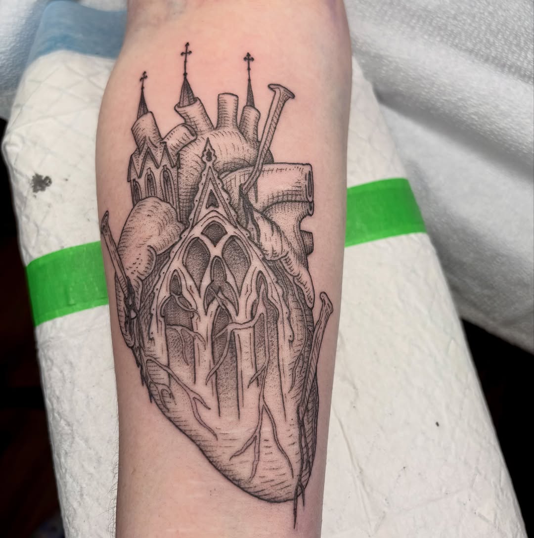 Tattoo by @softcorehorror — dark_realism, black_and_grey