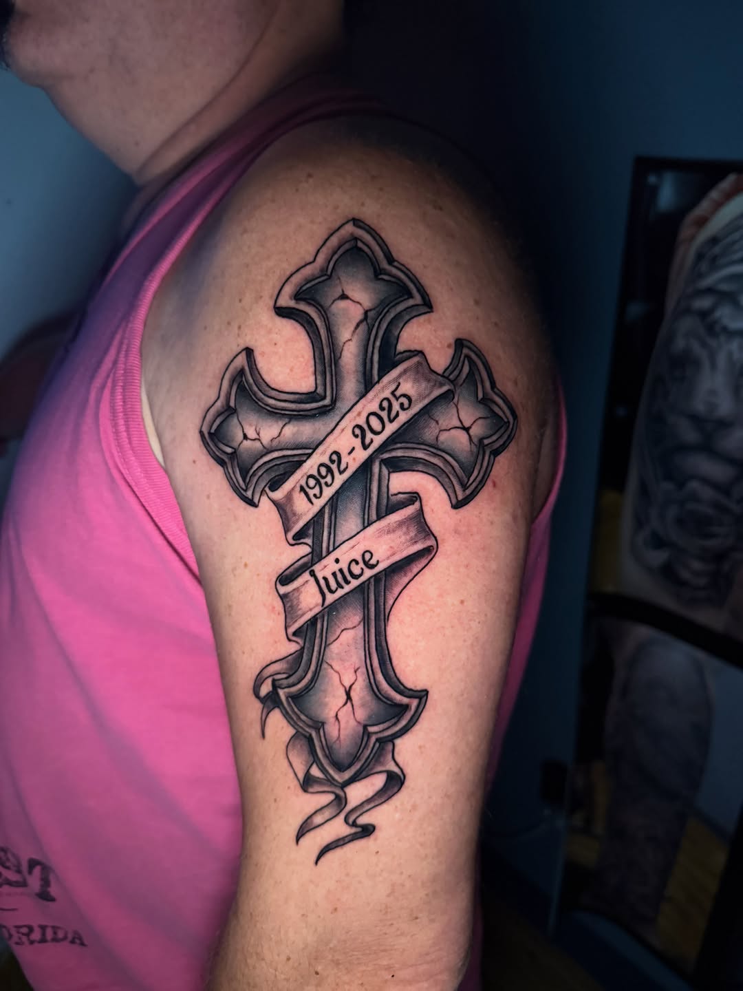Tattoo by @jcs_mfin_ink_ — black_and_grey, lettering_script