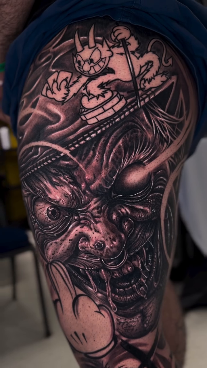 Tattoo by @tattsbyspike — dark_realism, black_and_grey