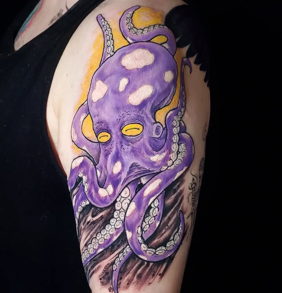 Tattoo by @crookedwil — new_school, blackwork