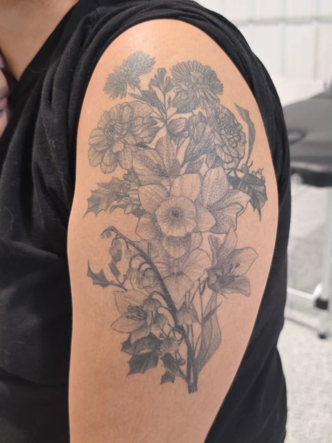 Tattoo by @creativeinsighttattoo19 β realism, black_and_grey