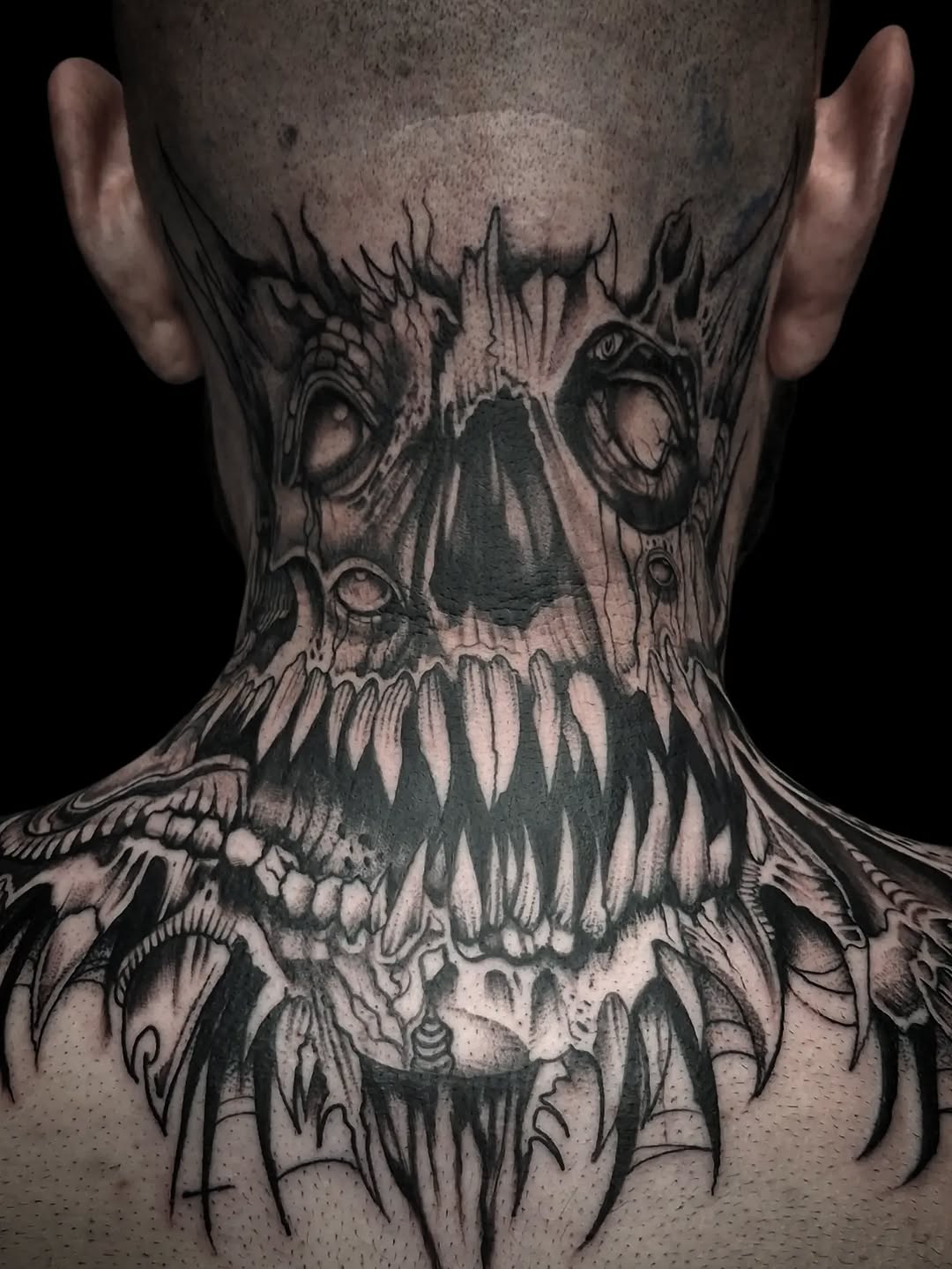 Tattoo by @powetattoos — black_and_grey, dark_realism