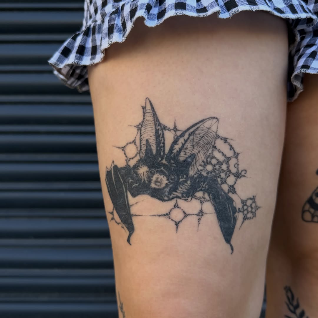 Tattoo by @vsgoblintatts — black_and_grey, illustrative