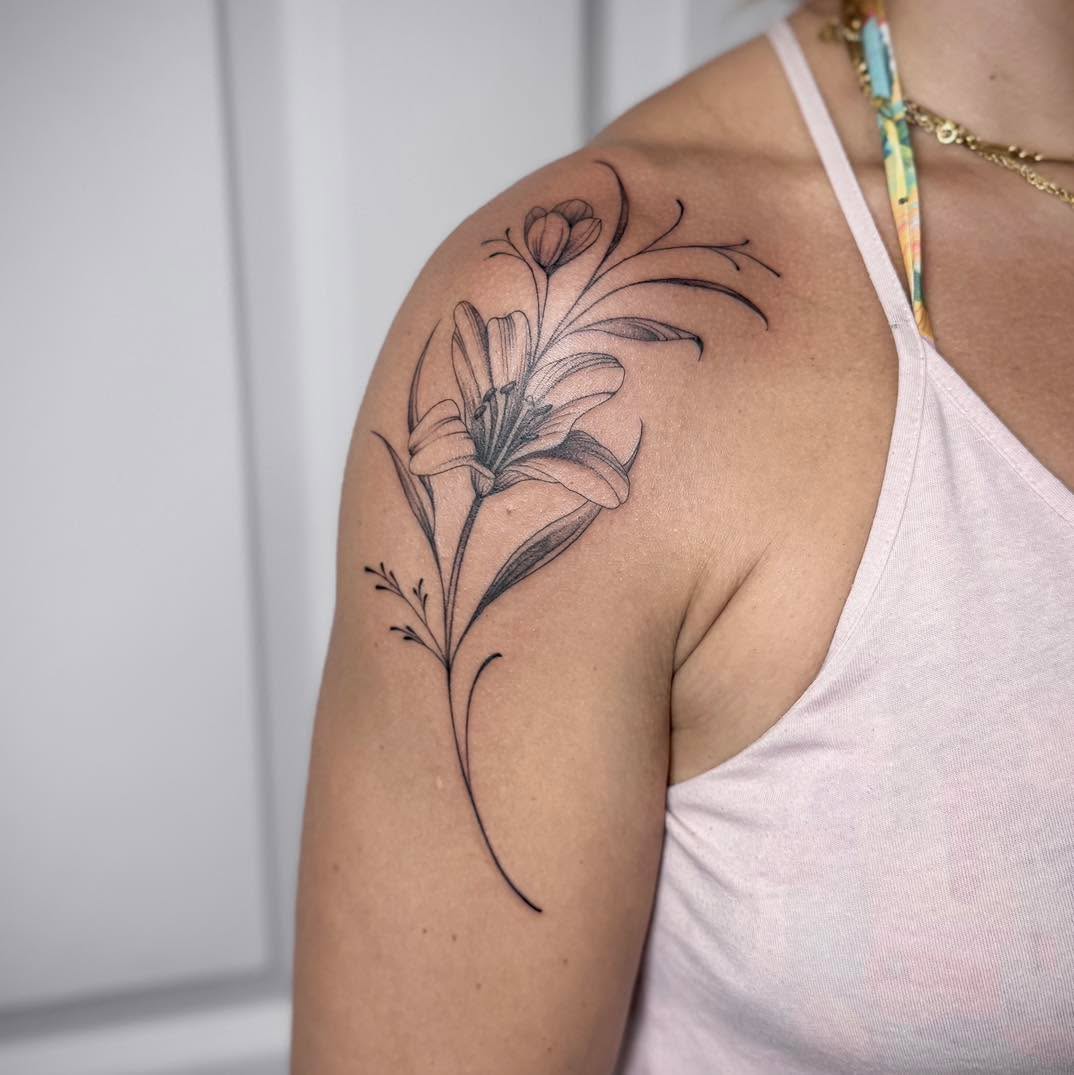 Tattoo by @beccasuetattoo โ fine_line, black_and_grey
