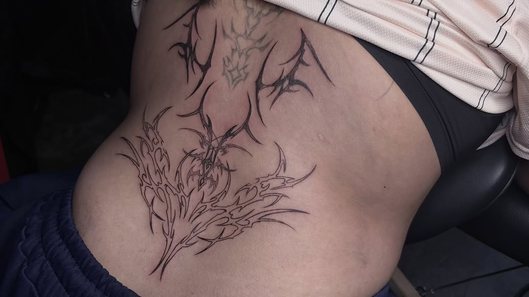 Tattoo by @deathtxpia โ blackwork, tribal
