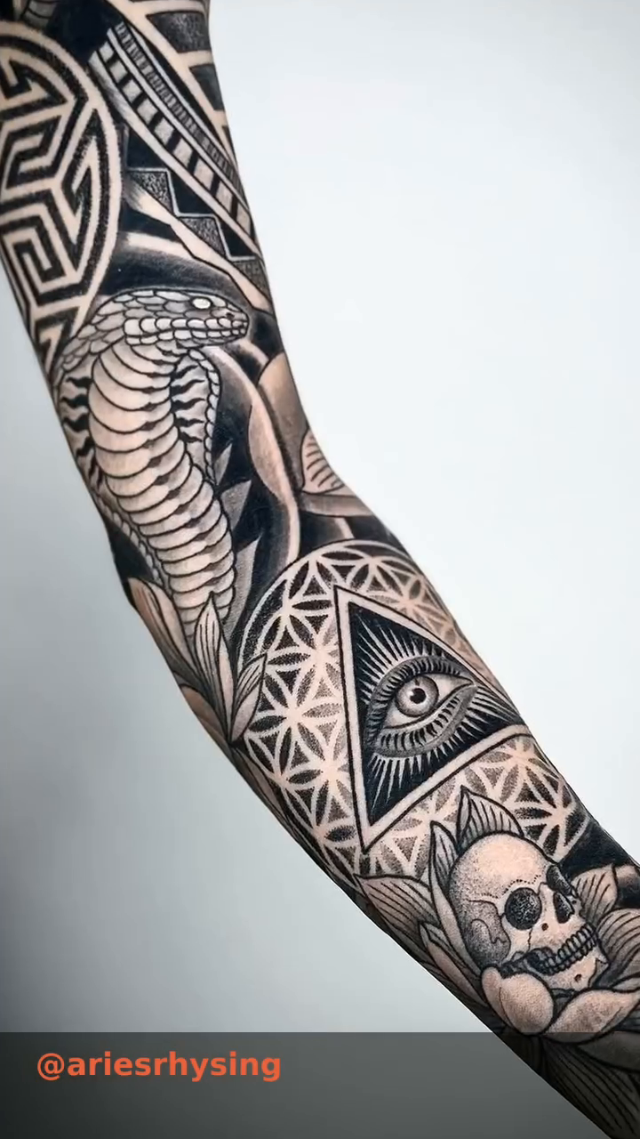 Tattoo by @perspectivink — geometric, black_and_grey