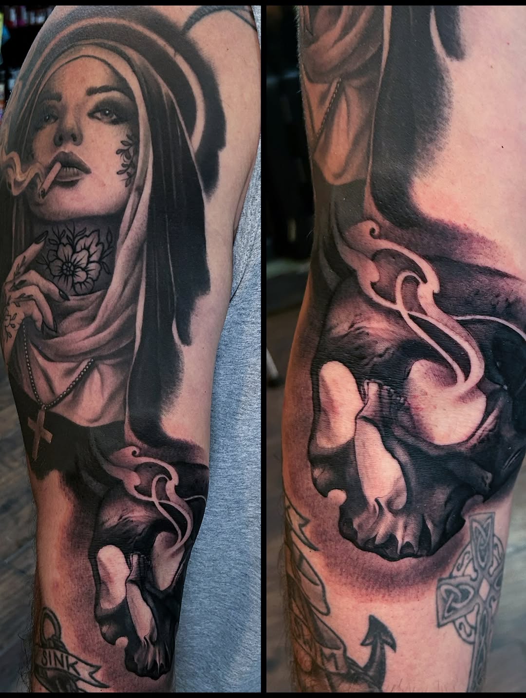 Tattoo by @timmy_b_413 — black_and_grey, realism