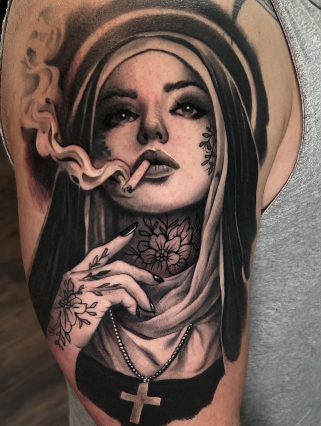 Tattoo by @timmy_b_413 — realism, black_and_grey