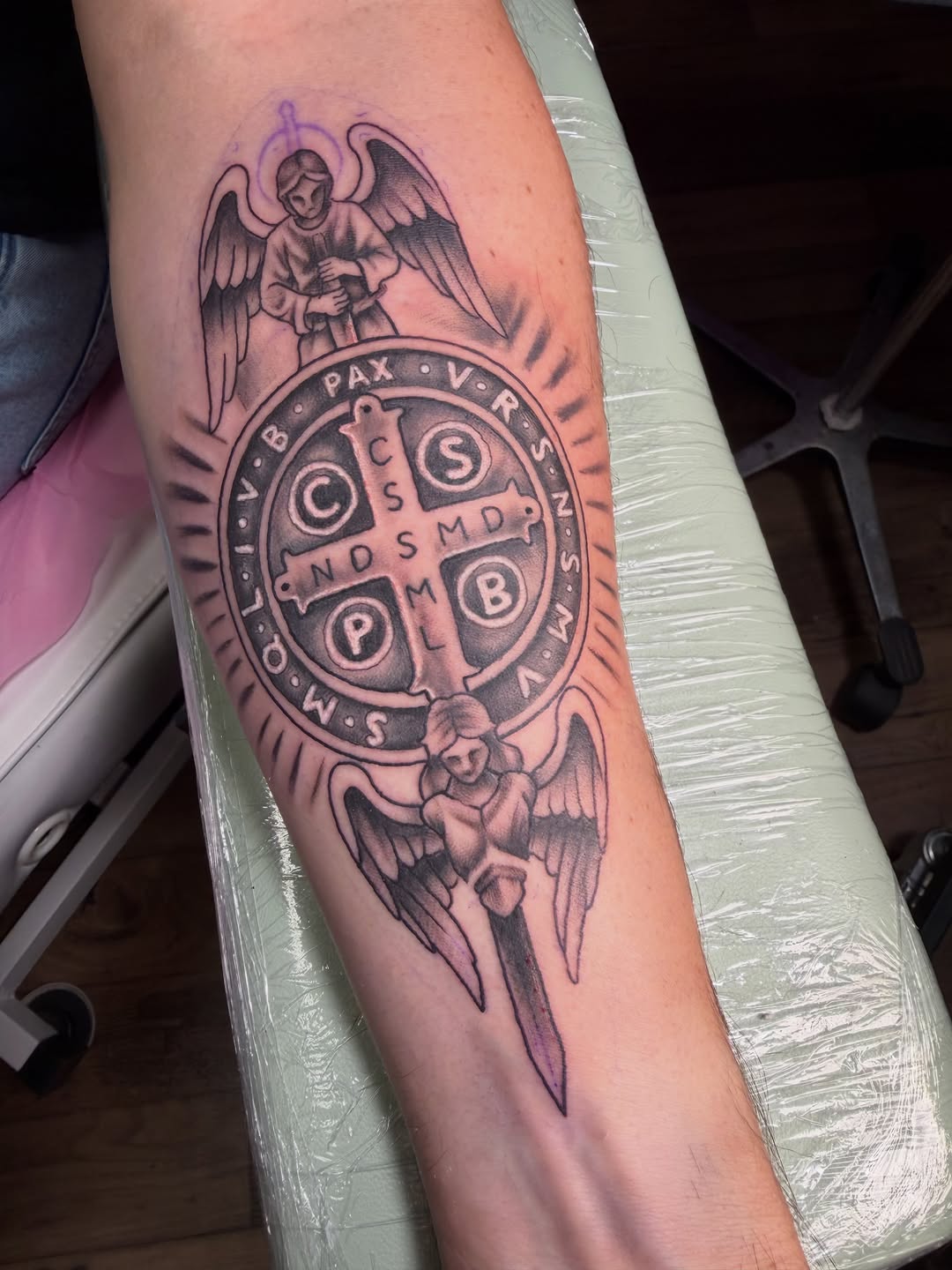 Tattoo by @aarondoestattoos — black_and_grey, ornamental