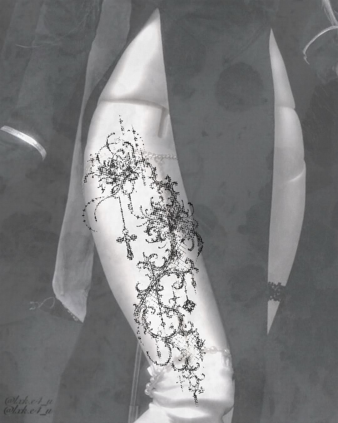 Tattoo by @lxk.e4_u β black_and_grey, ornamental