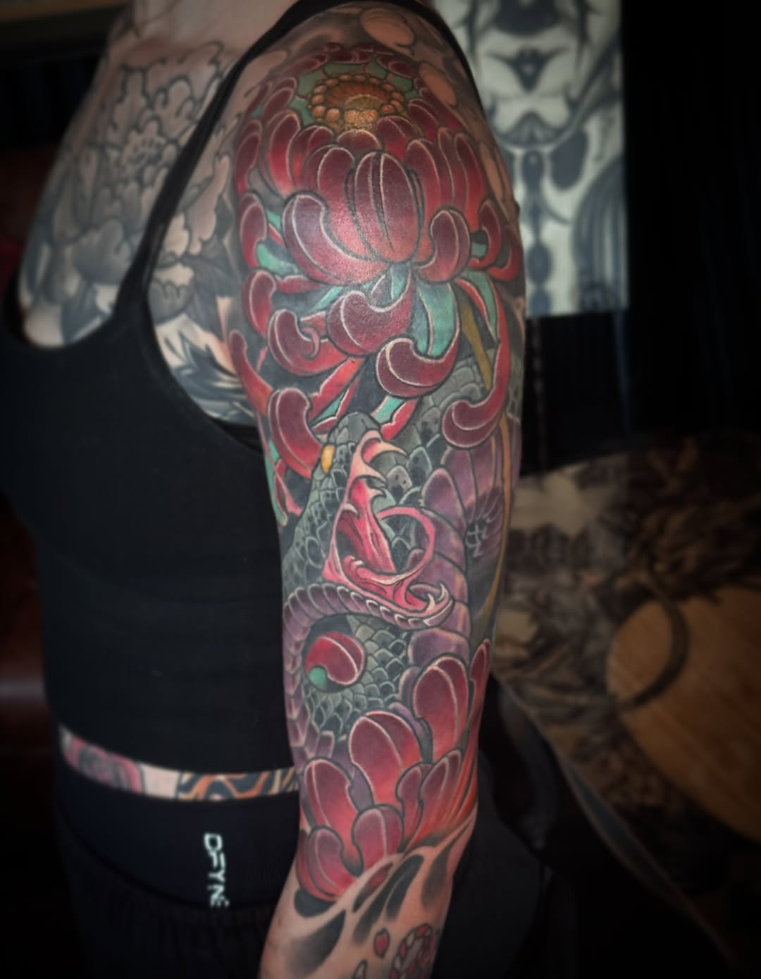 Tattoo by @dominicholmes_art — japanese_irezumi, black_and_grey
