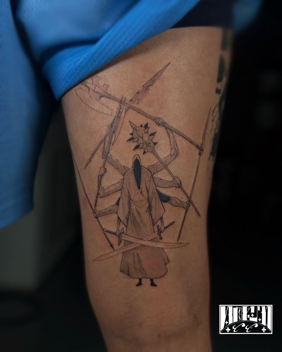 Tattoo by @vince.tattoos — illustrative, black_and_grey