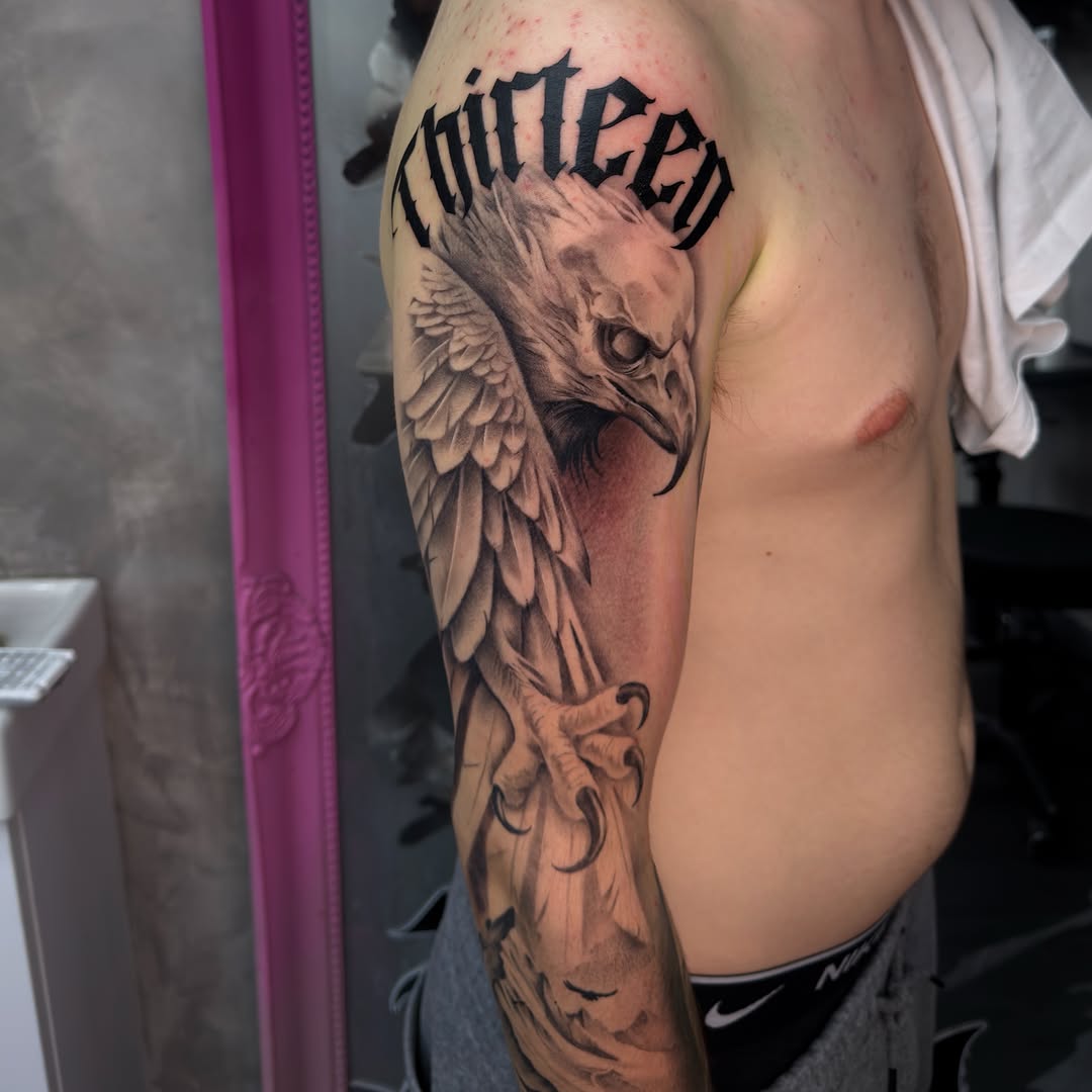 Tattoo by @22.co.uk — realism, lettering_script