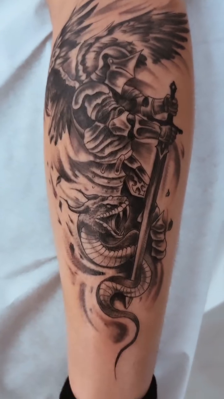 Tattoo by @49tats — dark_realism, black_and_grey