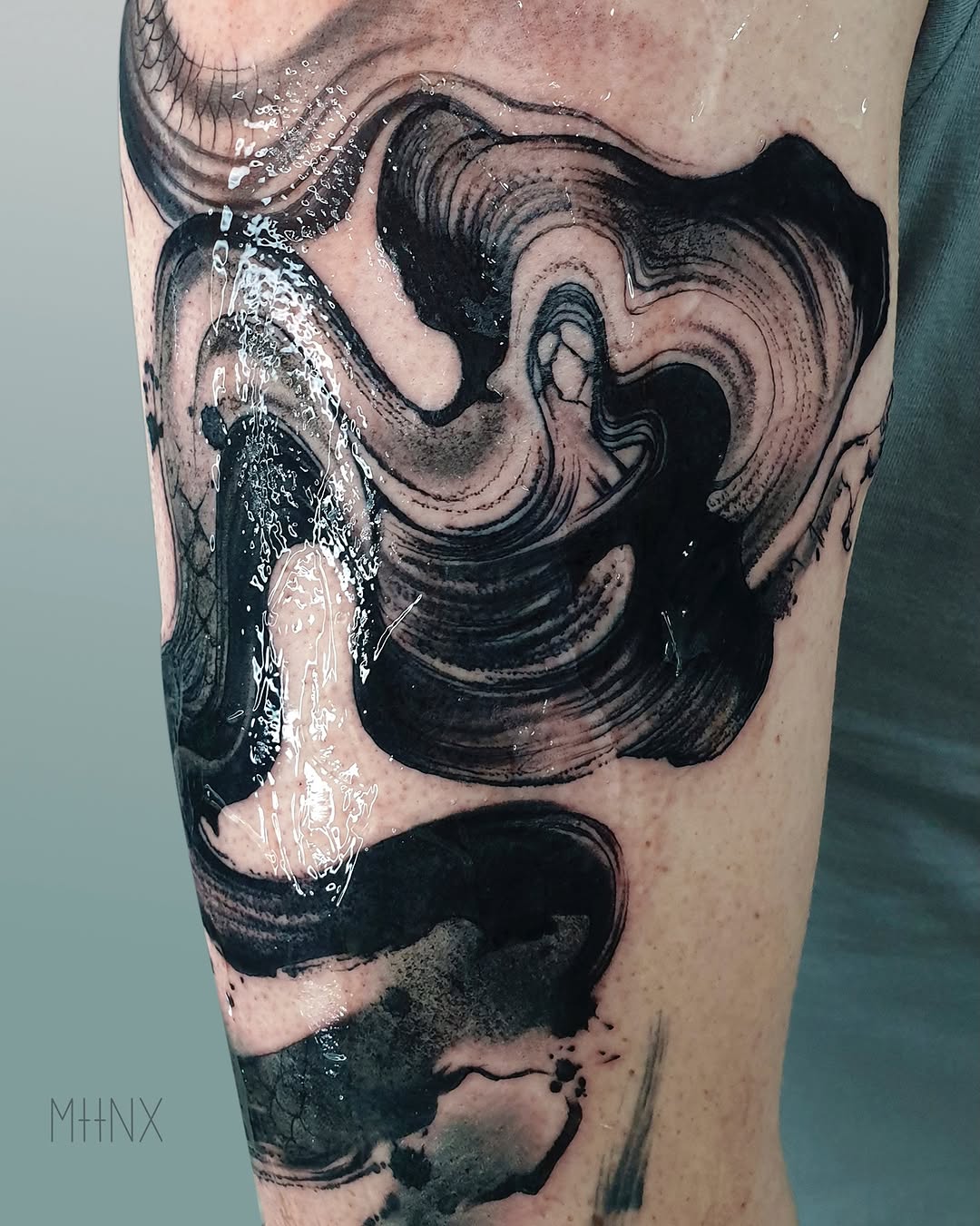 Tattoo by @mattynox — blackwork, trash_polka