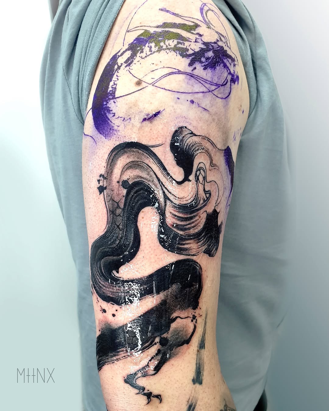 Tattoo by @mattynox — blackwork, trash_polka