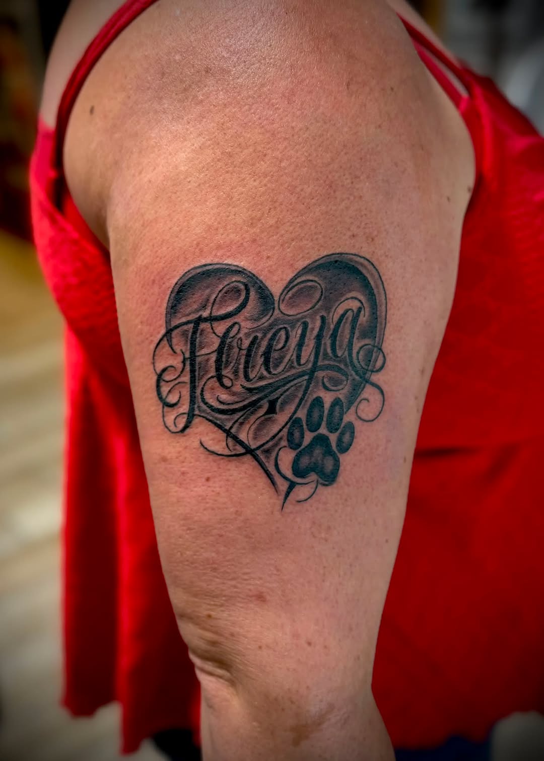 Tattoo by @tattoos_by_sean_michael — lettering_script, black_and_grey