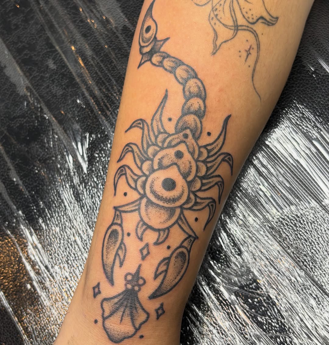 Tattoo by @mike.does.tattoos — black_and_grey, dotwork