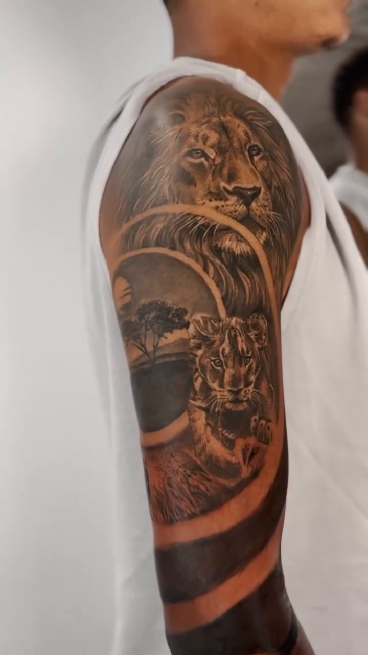 Tattoo by @mitchelkelftattoo — realism, black_and_grey