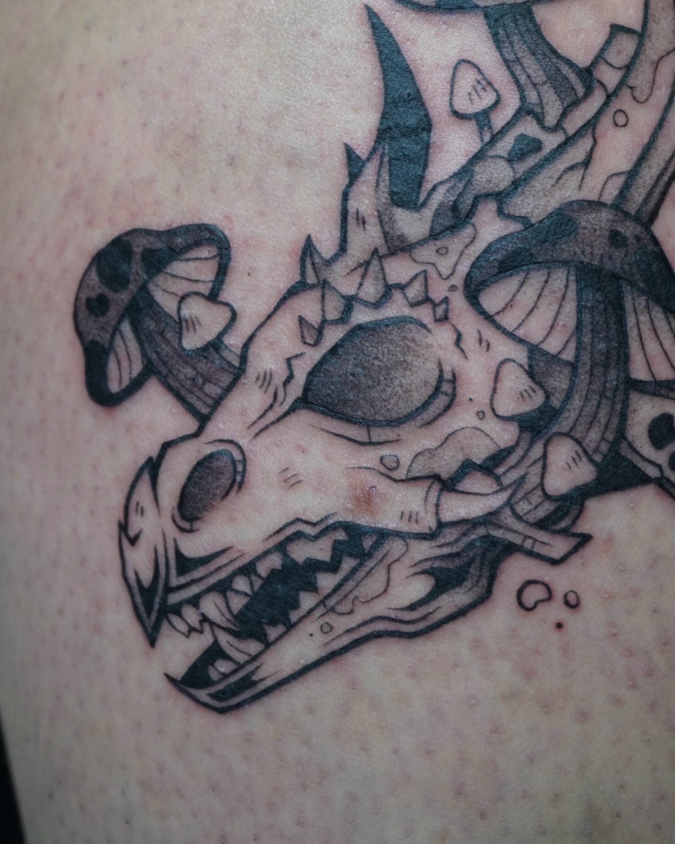 Tattoo by @scaredy.cat.tatts — black_and_grey, illustrative