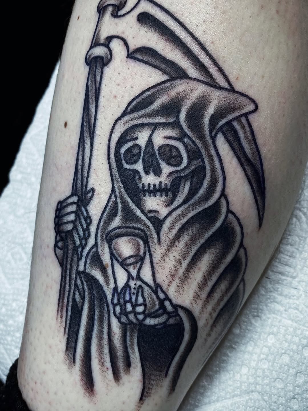 Tattoo by @snakedaggerose — american_traditional, black_and_grey