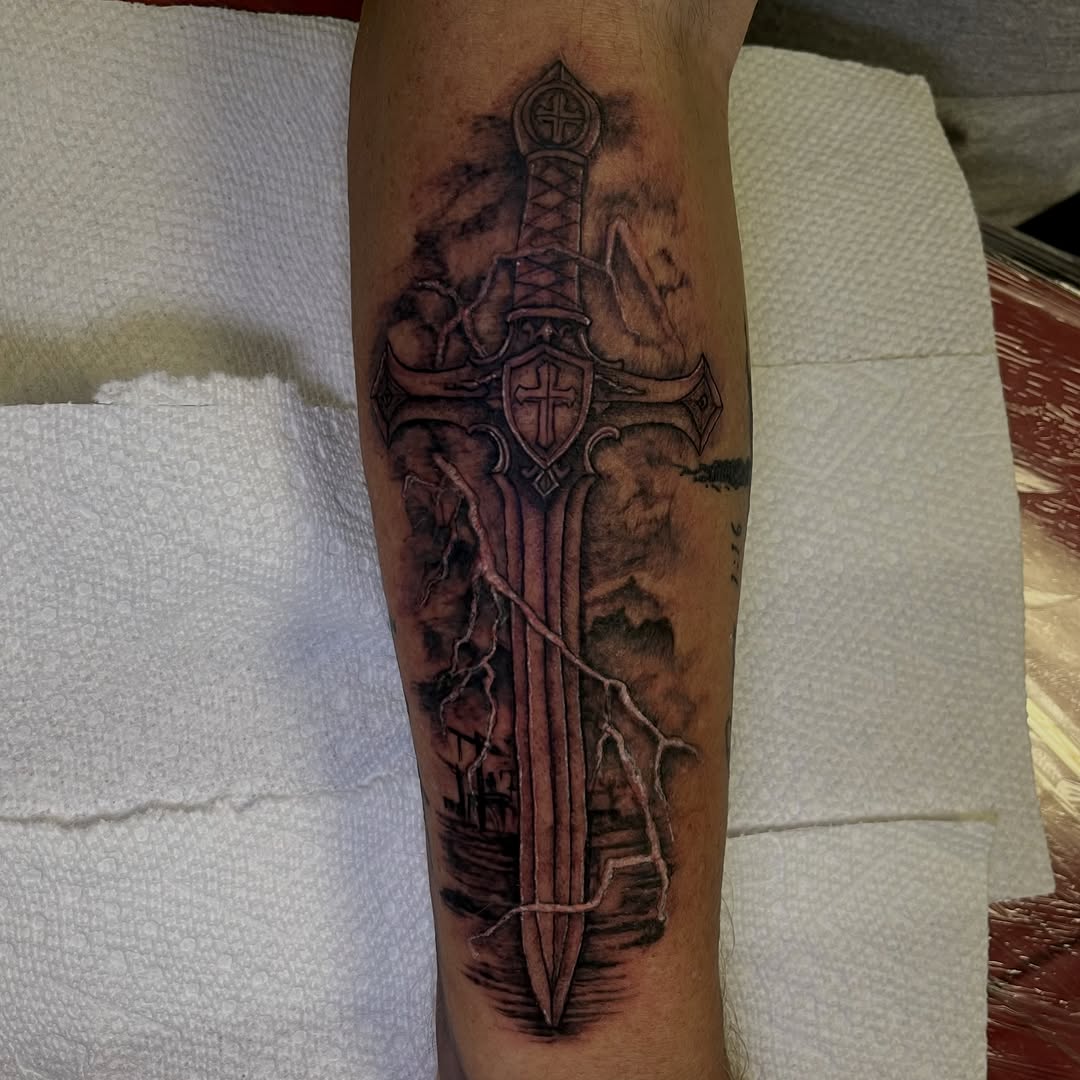 Tattoo by @tat2garrett — black_and_grey, realism