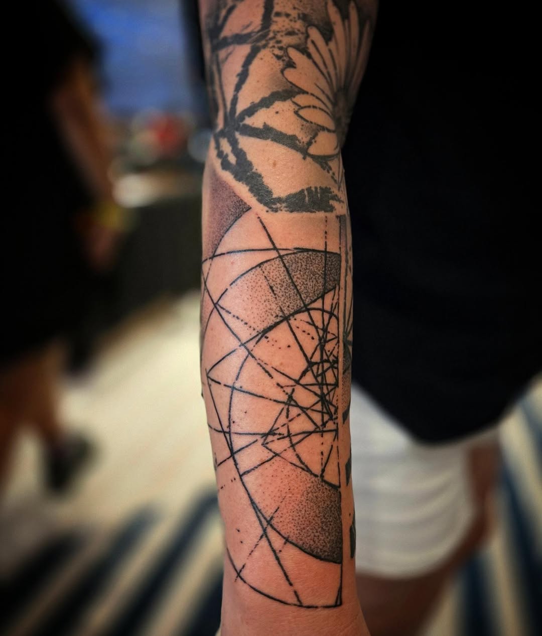 Tattoo by @aaronistattoo — geometric, dotwork
