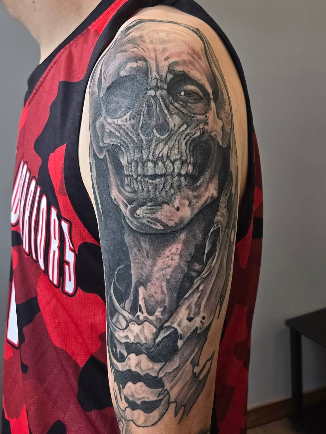 Tattoo by @beardsley_tattoos — realism, black_and_grey
