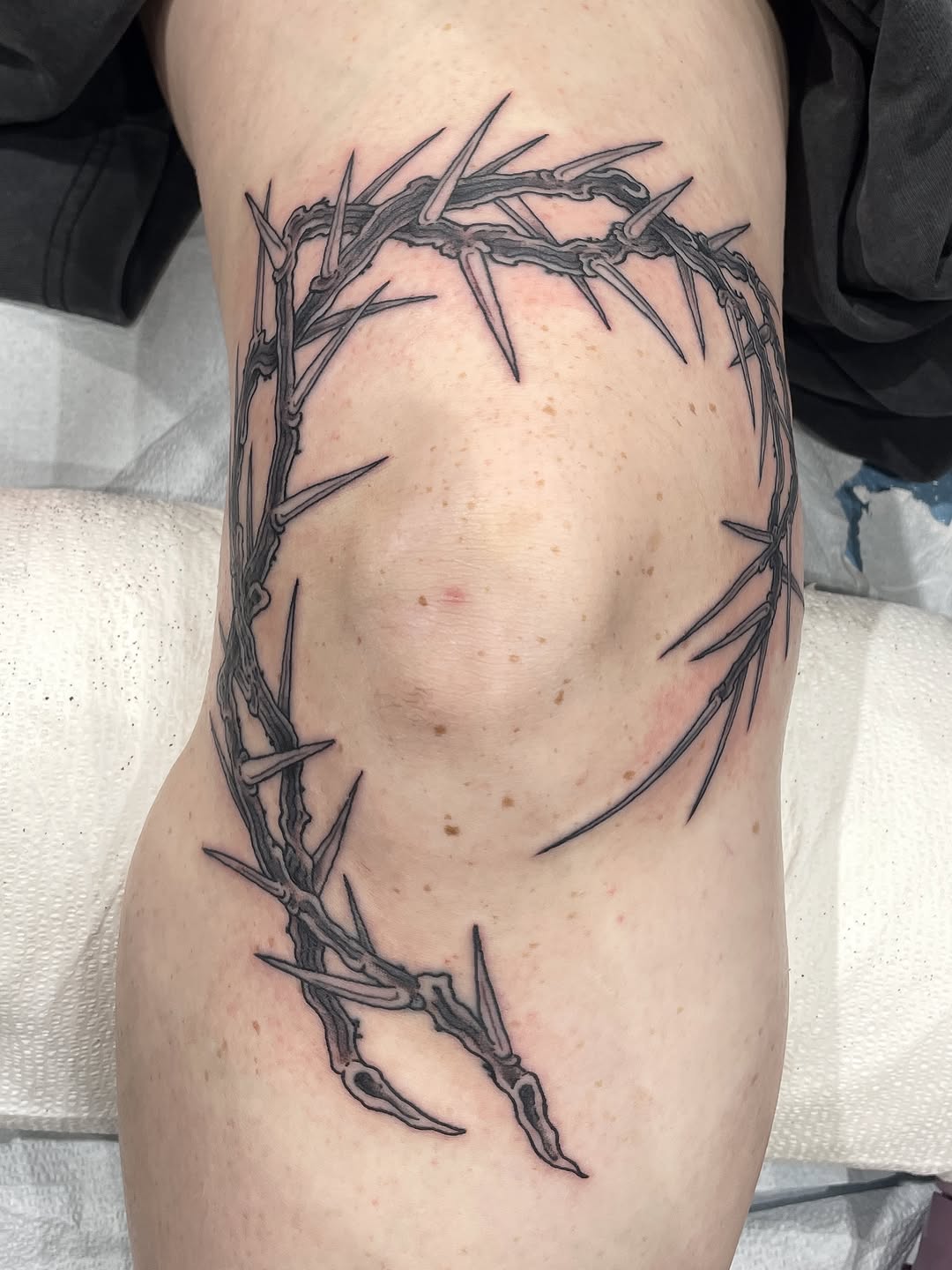 Tattoo by @julietattoos — black_and_grey, dark_realism
