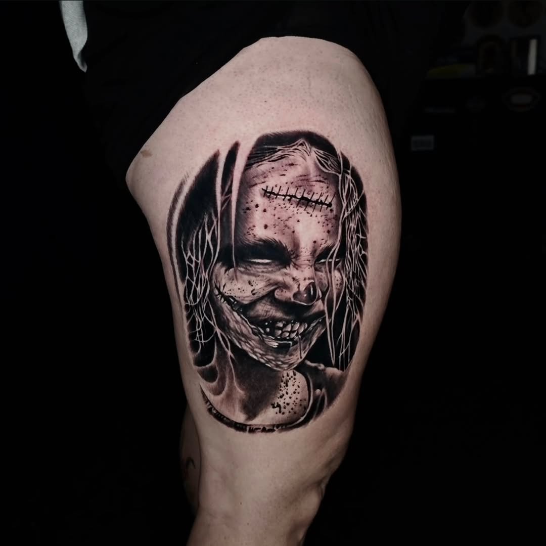 Tattoo by @ericbadantattoos โ dark_realism, black_and_grey
