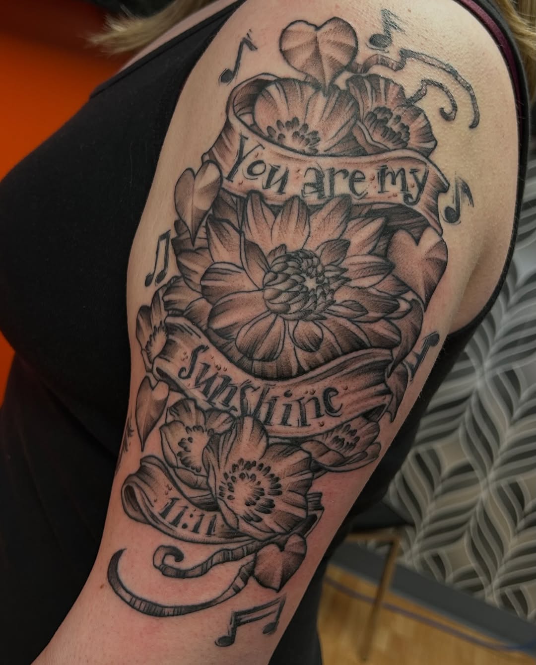 Tattoo by @chris_renaissancetattoos — black_and_grey, lettering_script