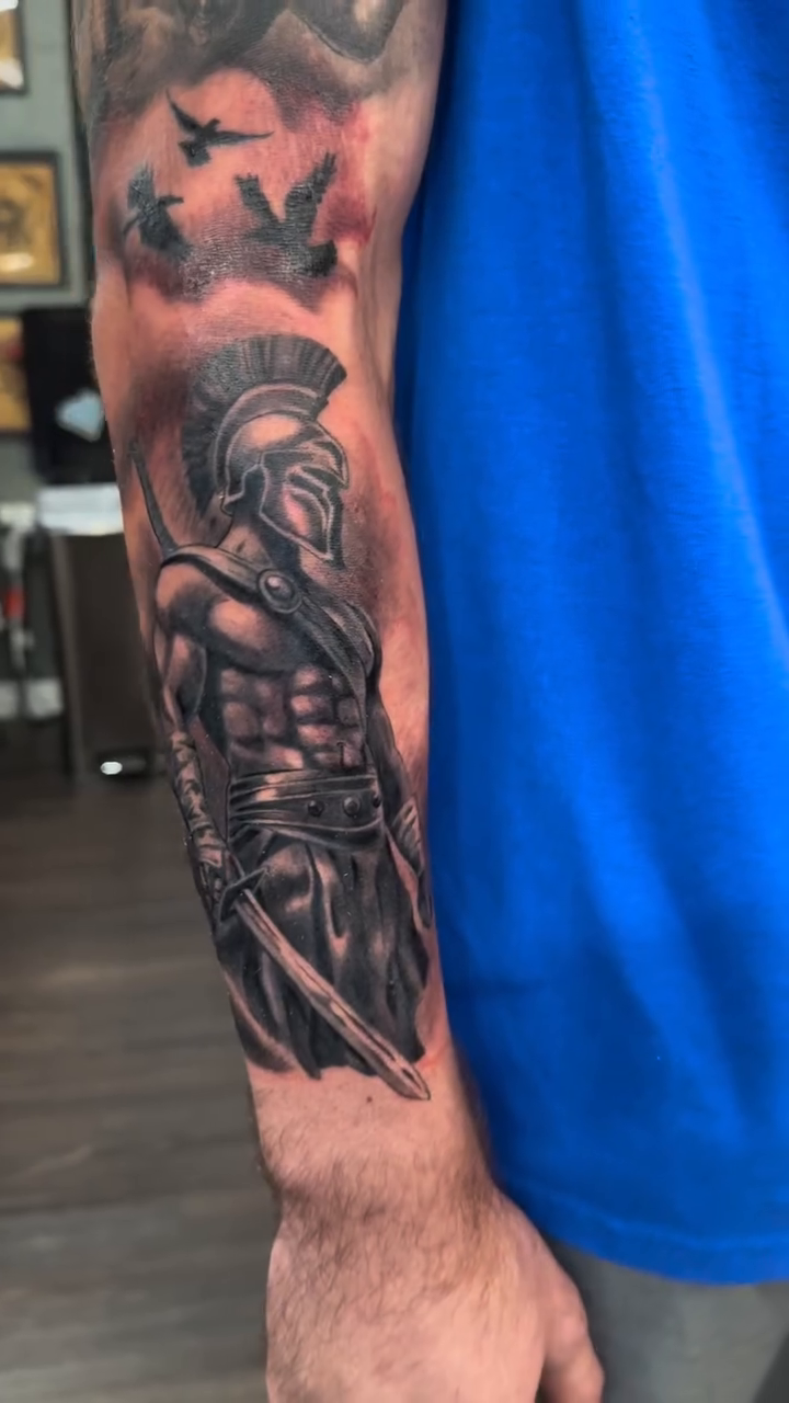 Tattoo by @shoppertattoo — realism, black_and_grey