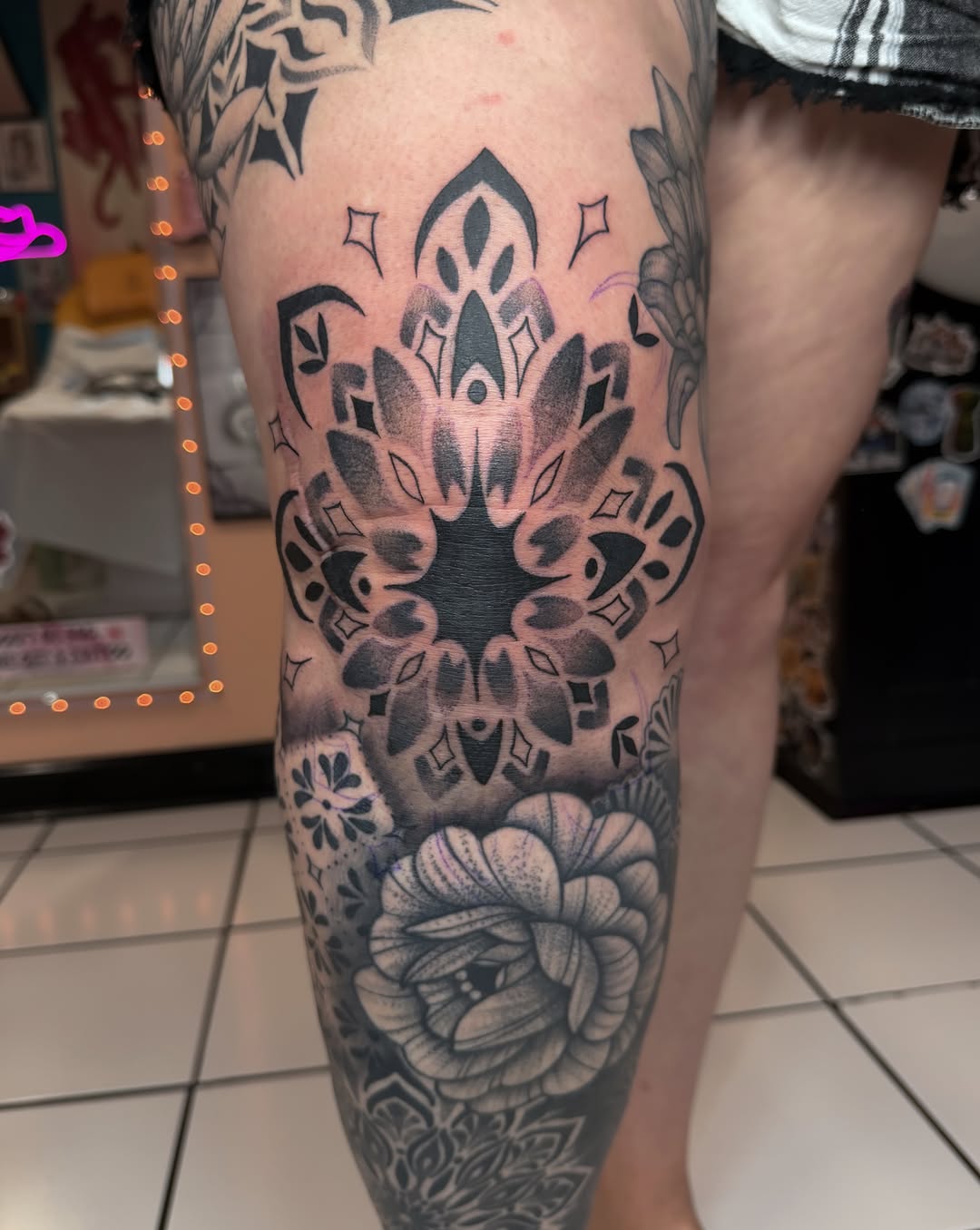 Tattoo by @crystal_rose_art_ β black_and_grey, ornamental