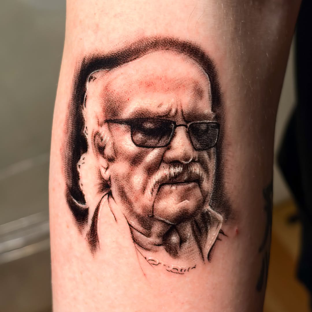 Tattoo by @alexmoska_tattoo — realism, black_and_grey