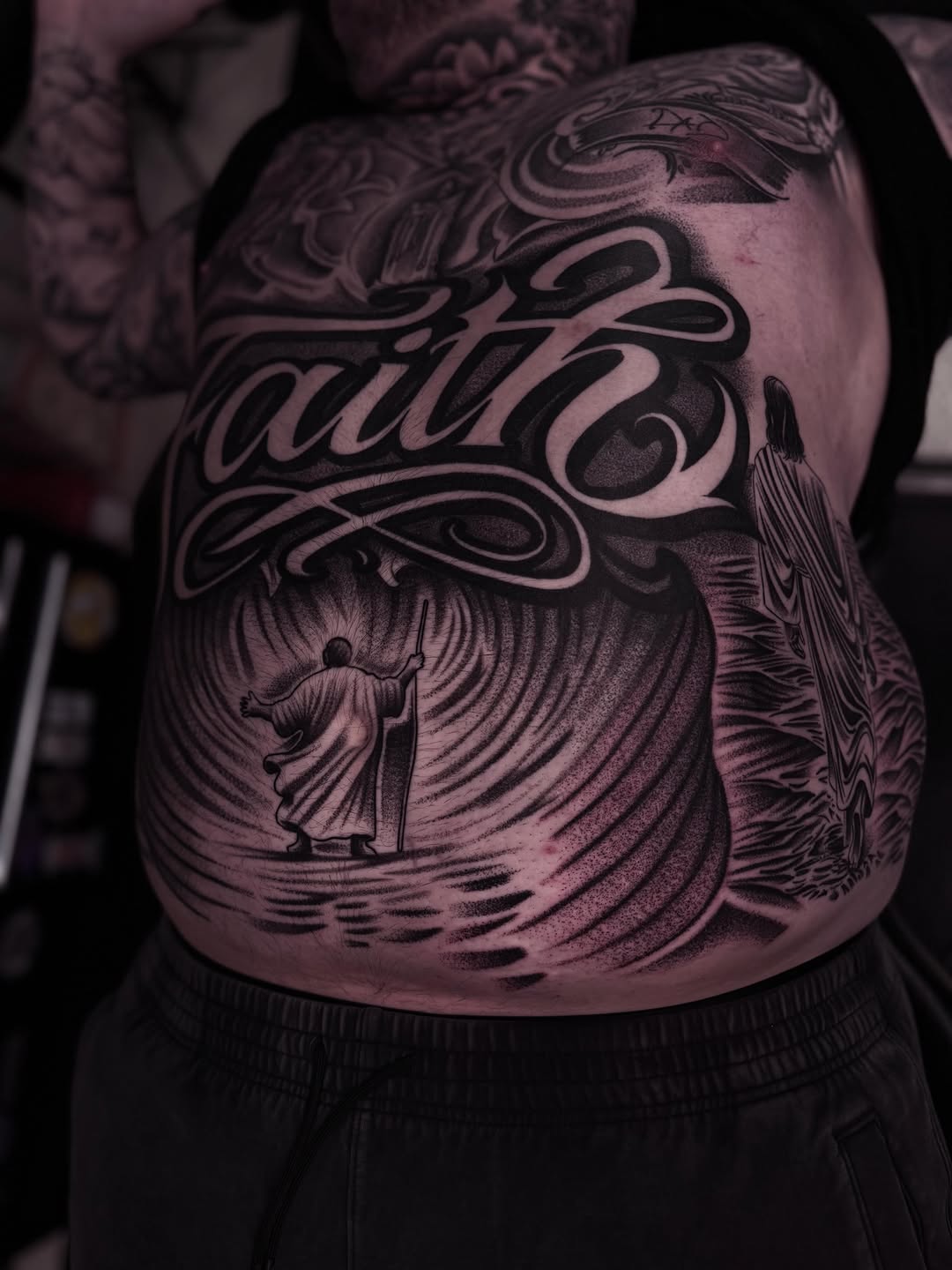 Tattoo by @dallasdiorio — lettering_script, black_and_grey