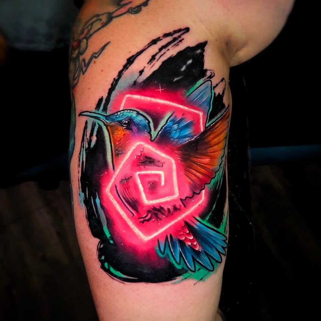 Tattoo by @victor_hatch_tattoos — new_school, trash_polka