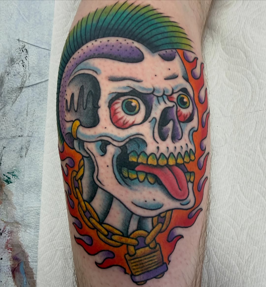 Tattoo by @noryanbaker — new_school, trash_polka