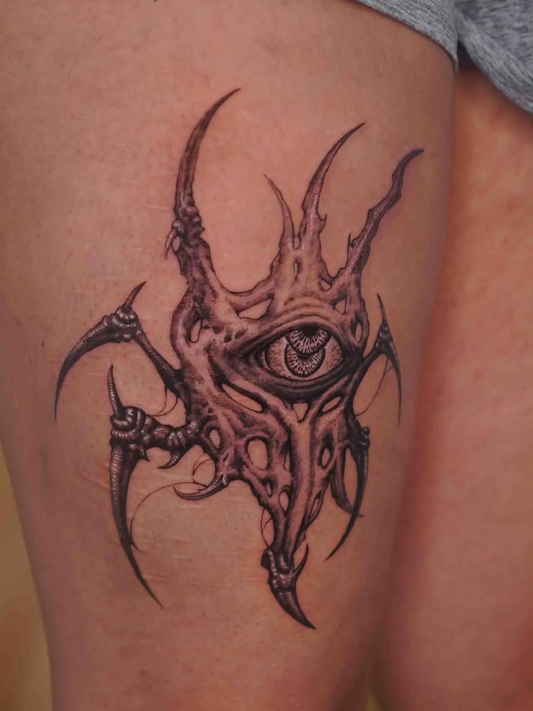 Tattoo by @soopool_tattoo — dark_realism, black_and_grey