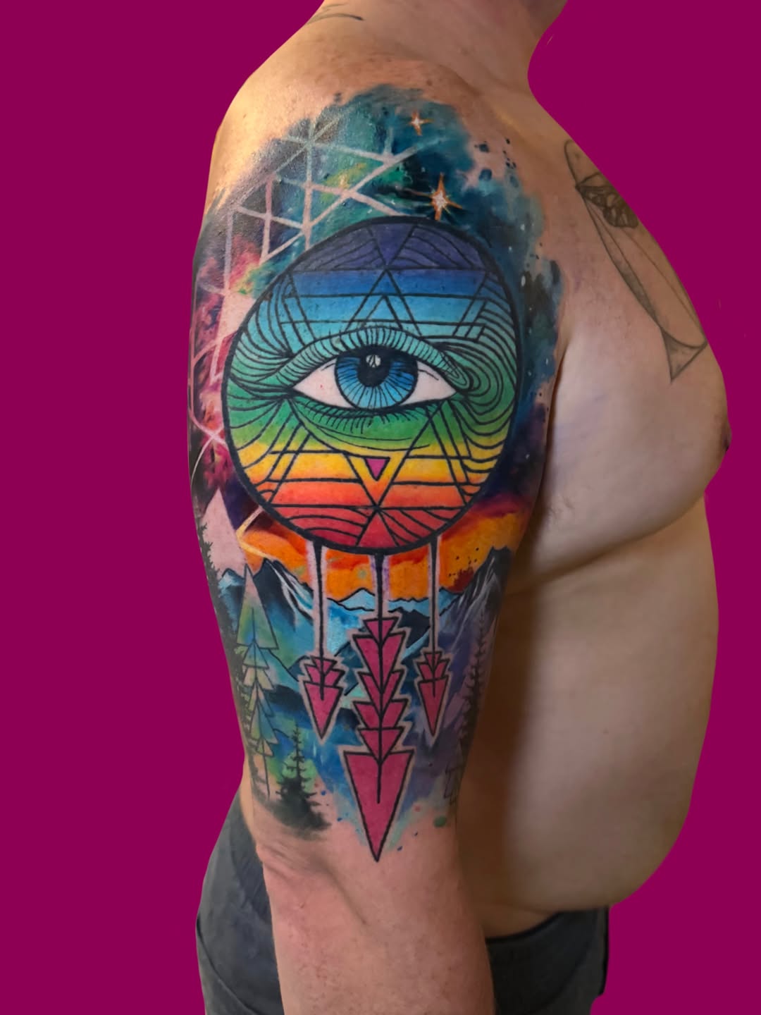 Tattoo by @graphicward — geometric, watercolor