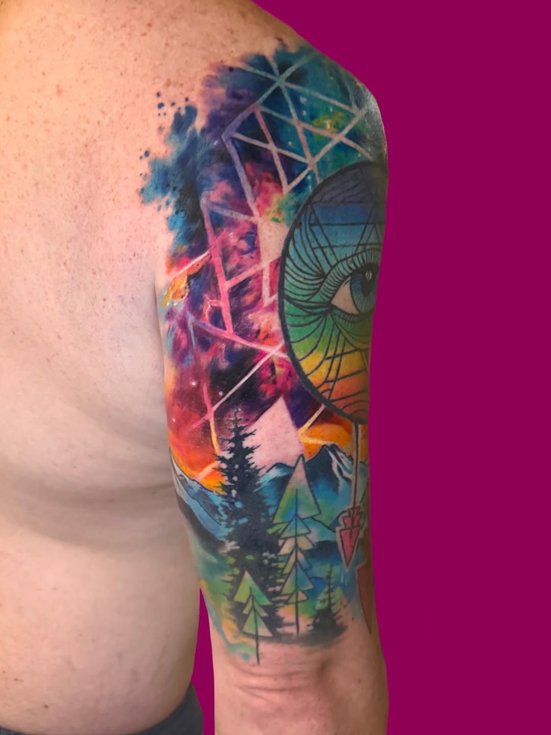 Tattoo by @graphicward — watercolor, geometric