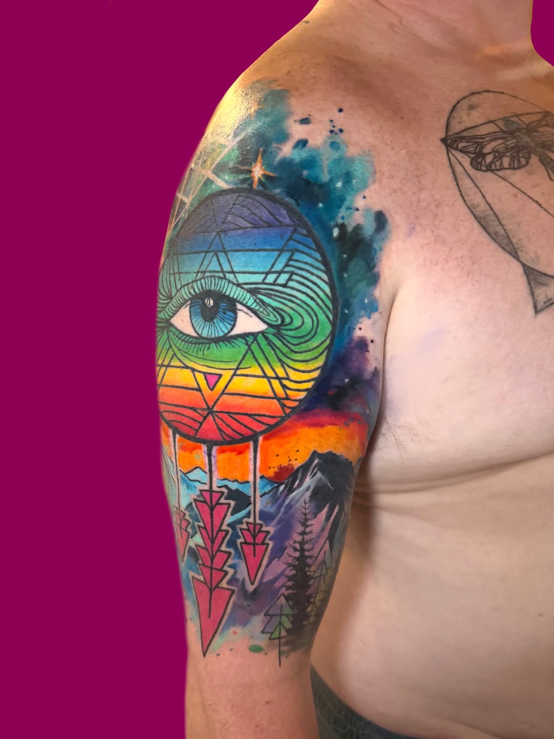 Tattoo by @graphicward — geometric, watercolor