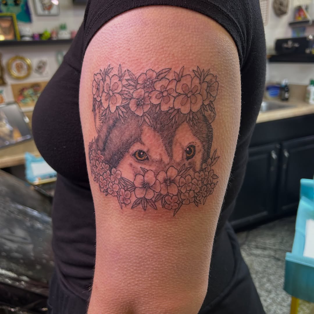 Tattoo by @tenderhearttattoo — fine_line, black_and_grey