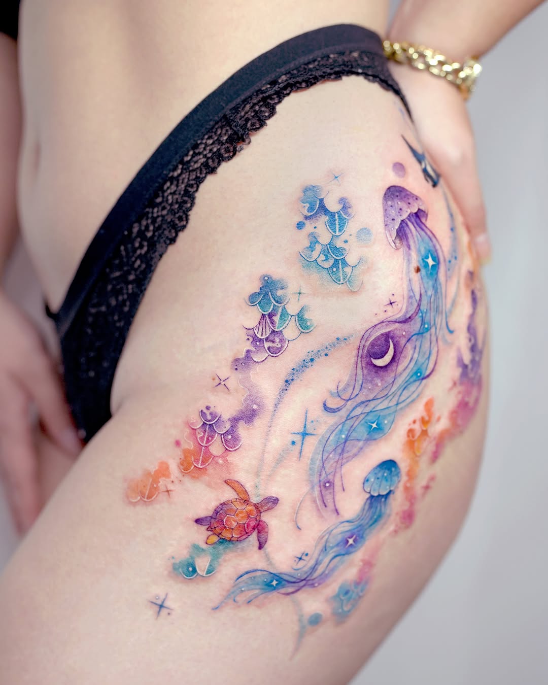Tattoo by @siren_ink — watercolor, fine_line