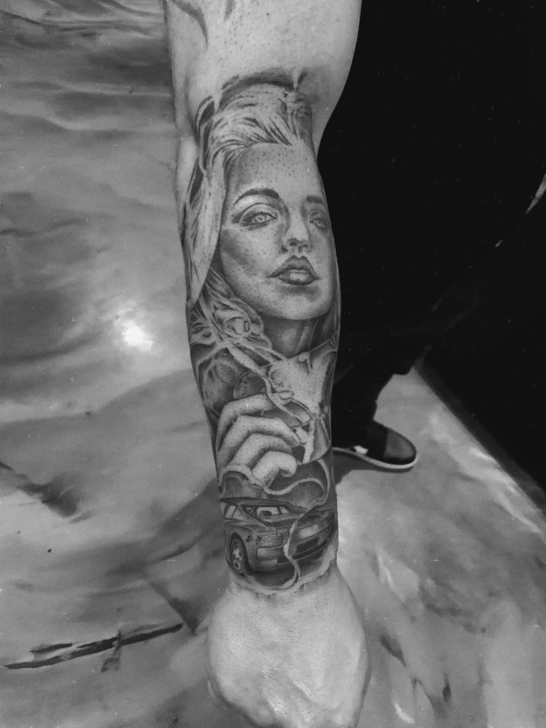 Tattoo by @paul_racks — realism, black_and_grey