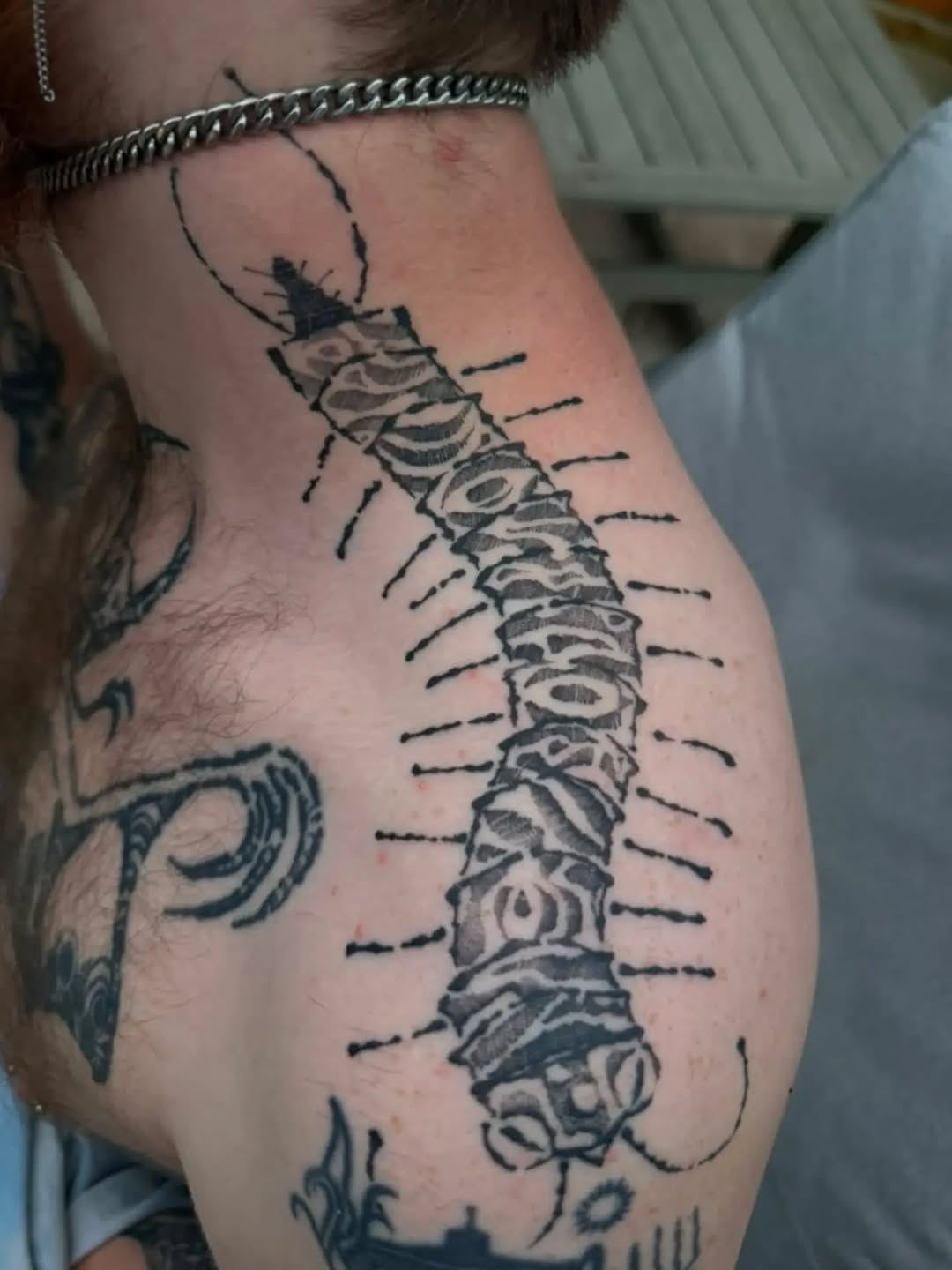 Tattoo by @mashby.ttt — black_and_grey, illustrative