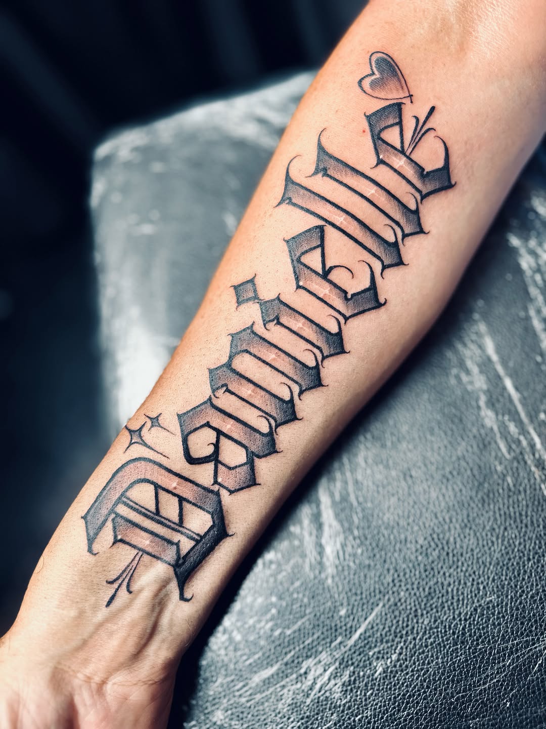 Tattoo by @j_c_tattoos — lettering_script, chicano